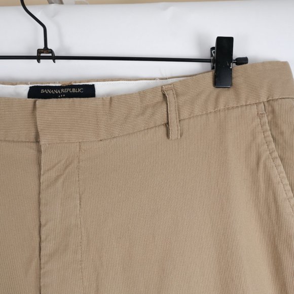 Banana Republic Mens Dress Pants Gavin 38 x 32 Flat Front Tan - Picture 3 of 12
